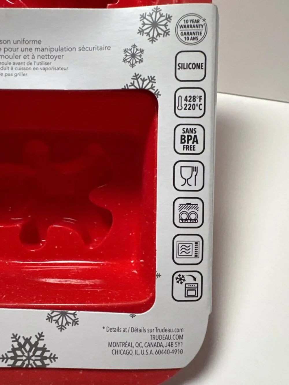 Trudeau Silicone Holiday Mini Loaf Pan Mold With Christmas Tree Snowman Designs
